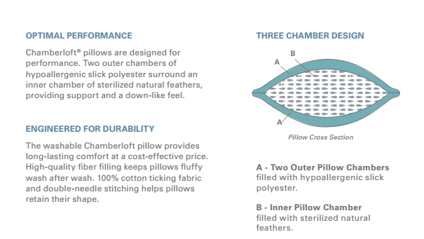 infographic showing the inside of a Chamberloft pillow