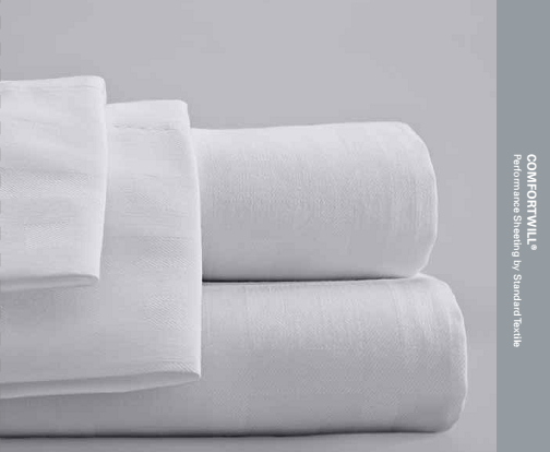 a set of Standard Textile Comfortwill hotel sheets
