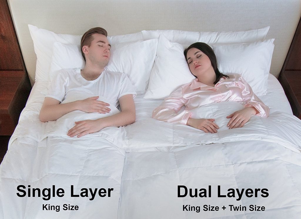 a couple using a DreamTek comforter