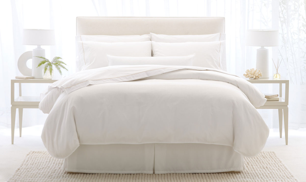 a white hotel bed