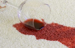removing red wine stains from a rug