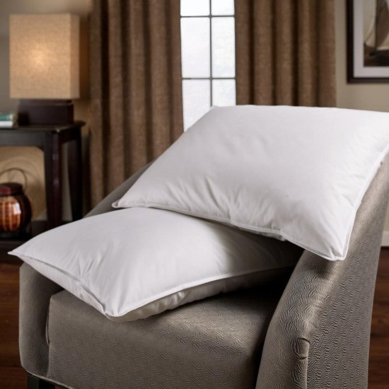 a pair of hotel pillows