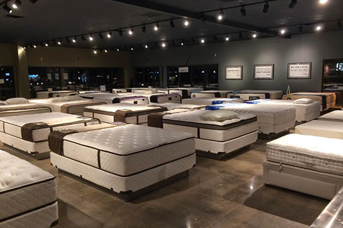 mattresses in a mattress store