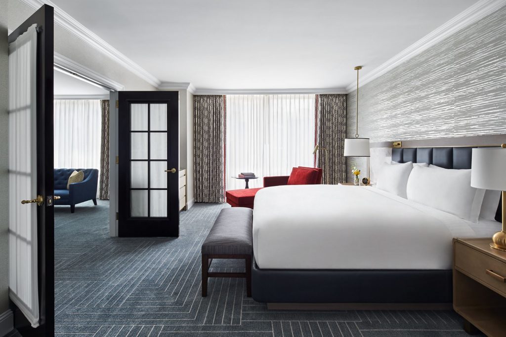 a bedroom in a Ritz-Carlton hotel room.