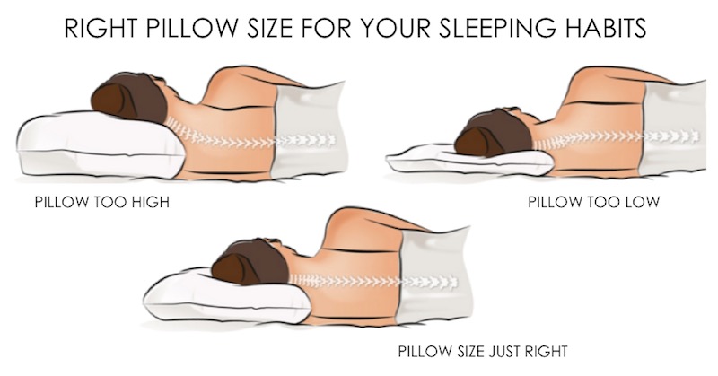 an infographic comparing pillows of various heights and loft