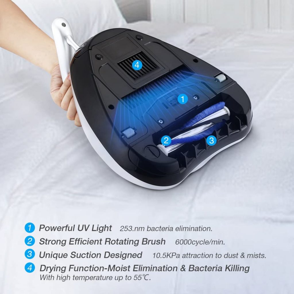 list of features of the Housmile bed bug and dust vacuum