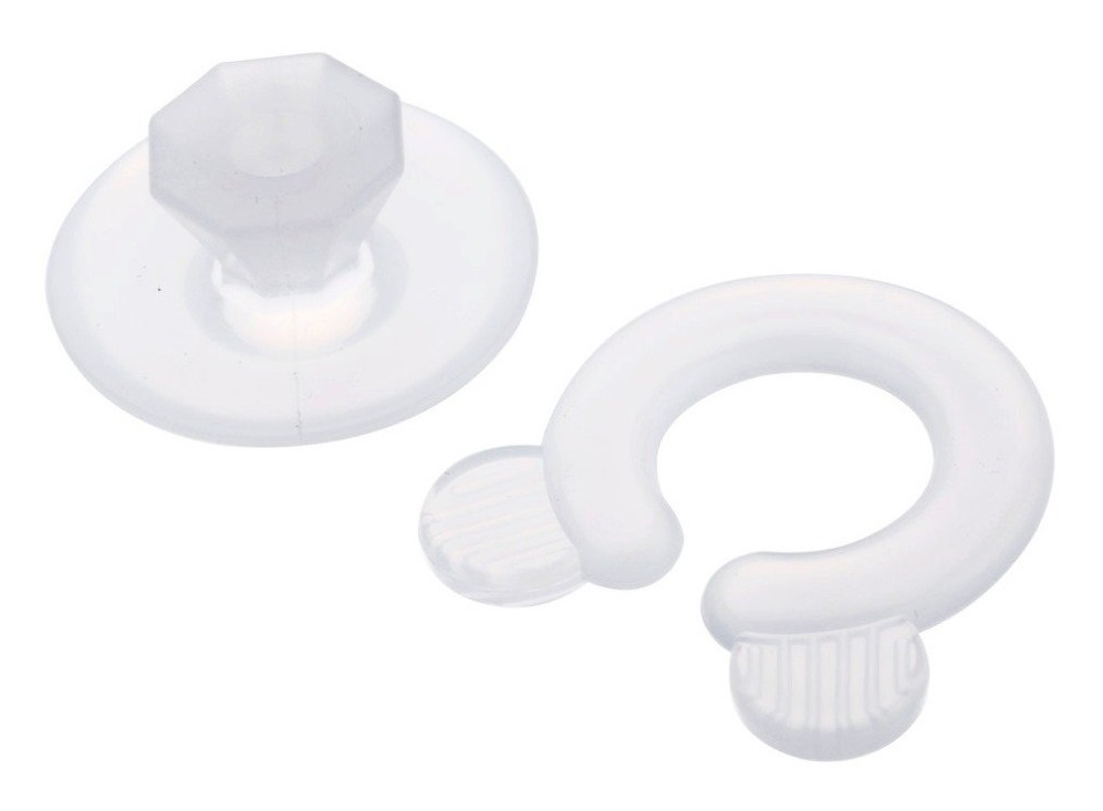 a set of clear comforter grips