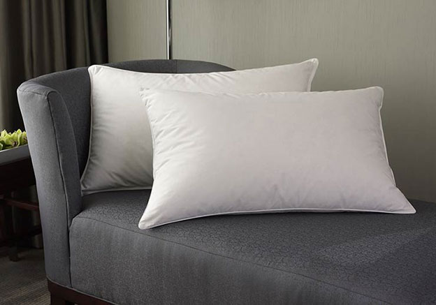 a pair of feather and down pillows