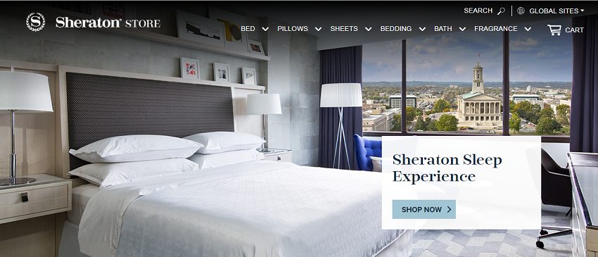 storefront for Sheraton online shop
