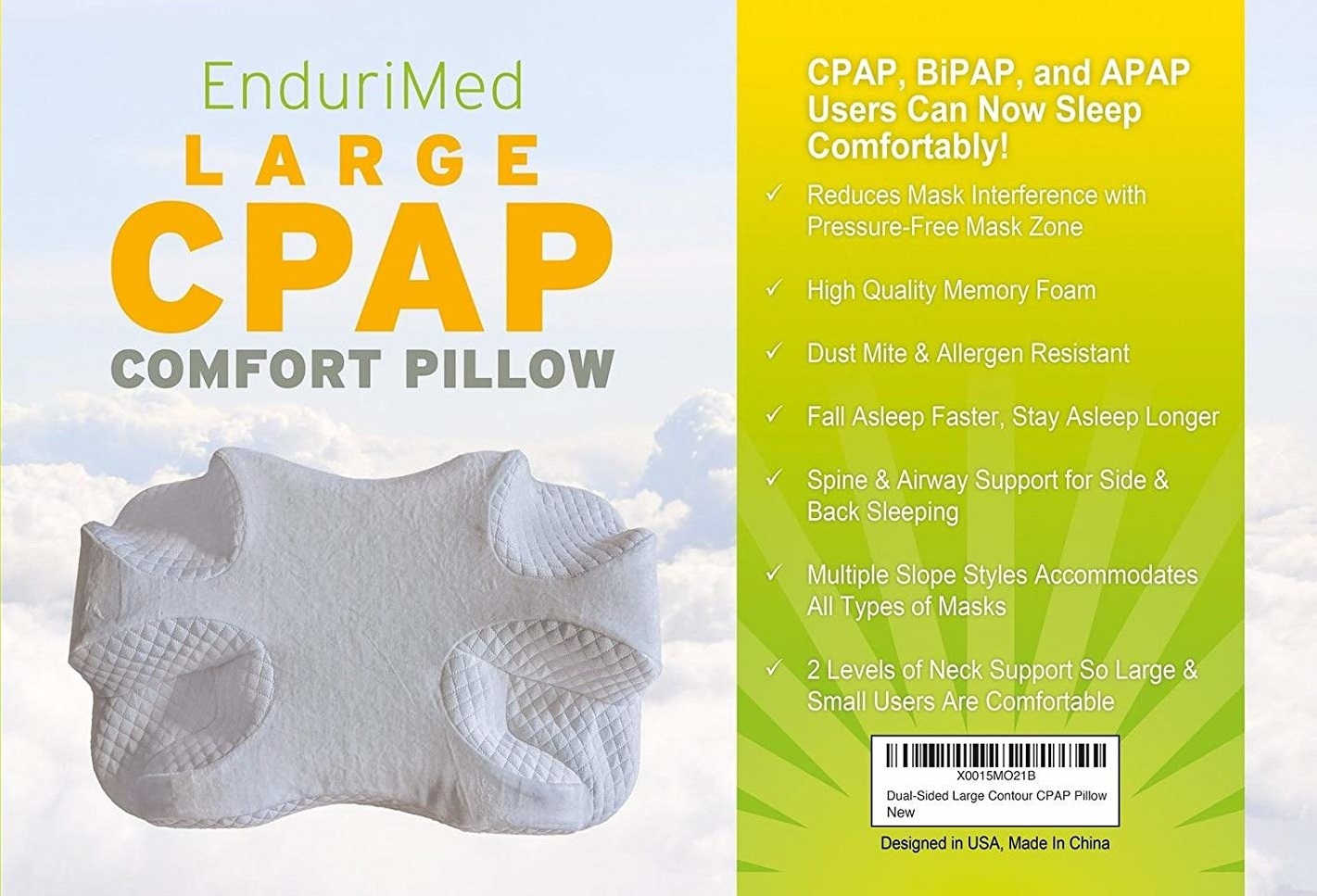 infographic about the CPAP pillow from Endurimed