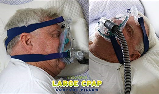 a man sleeping in different positions with a CPAP mask