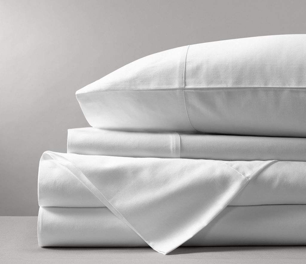a crisp set of white percale sheets