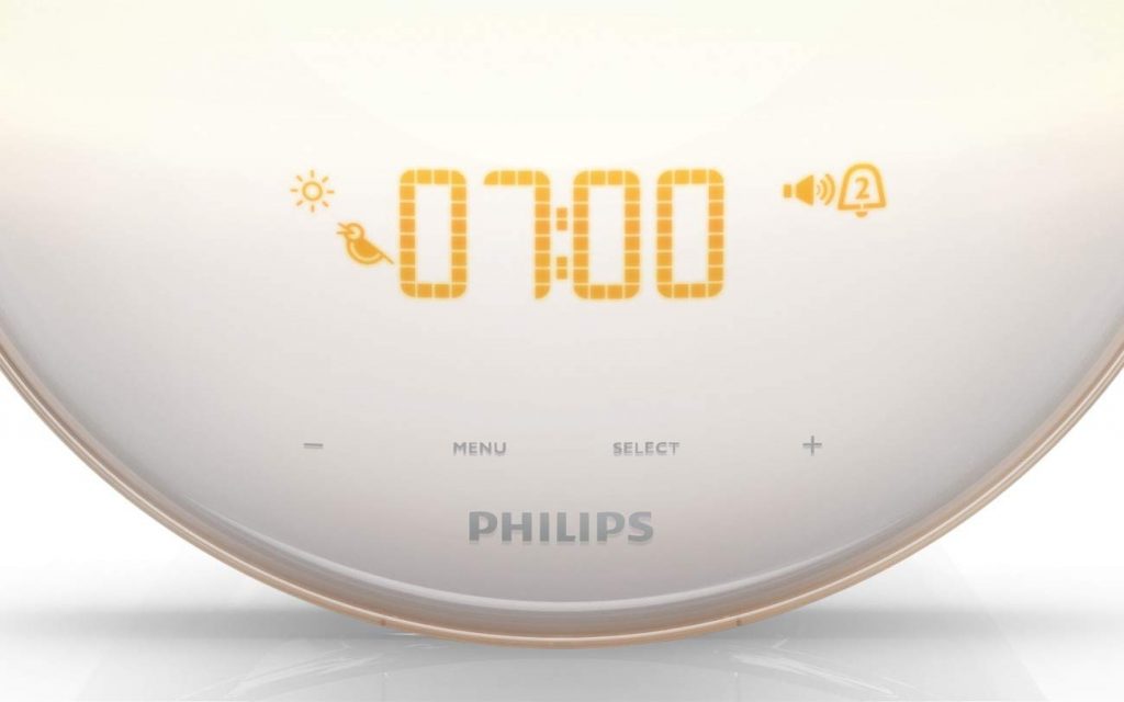 the alarm time for a Philips Wake Up Light
