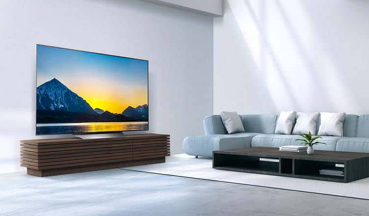 a large TV in a living room