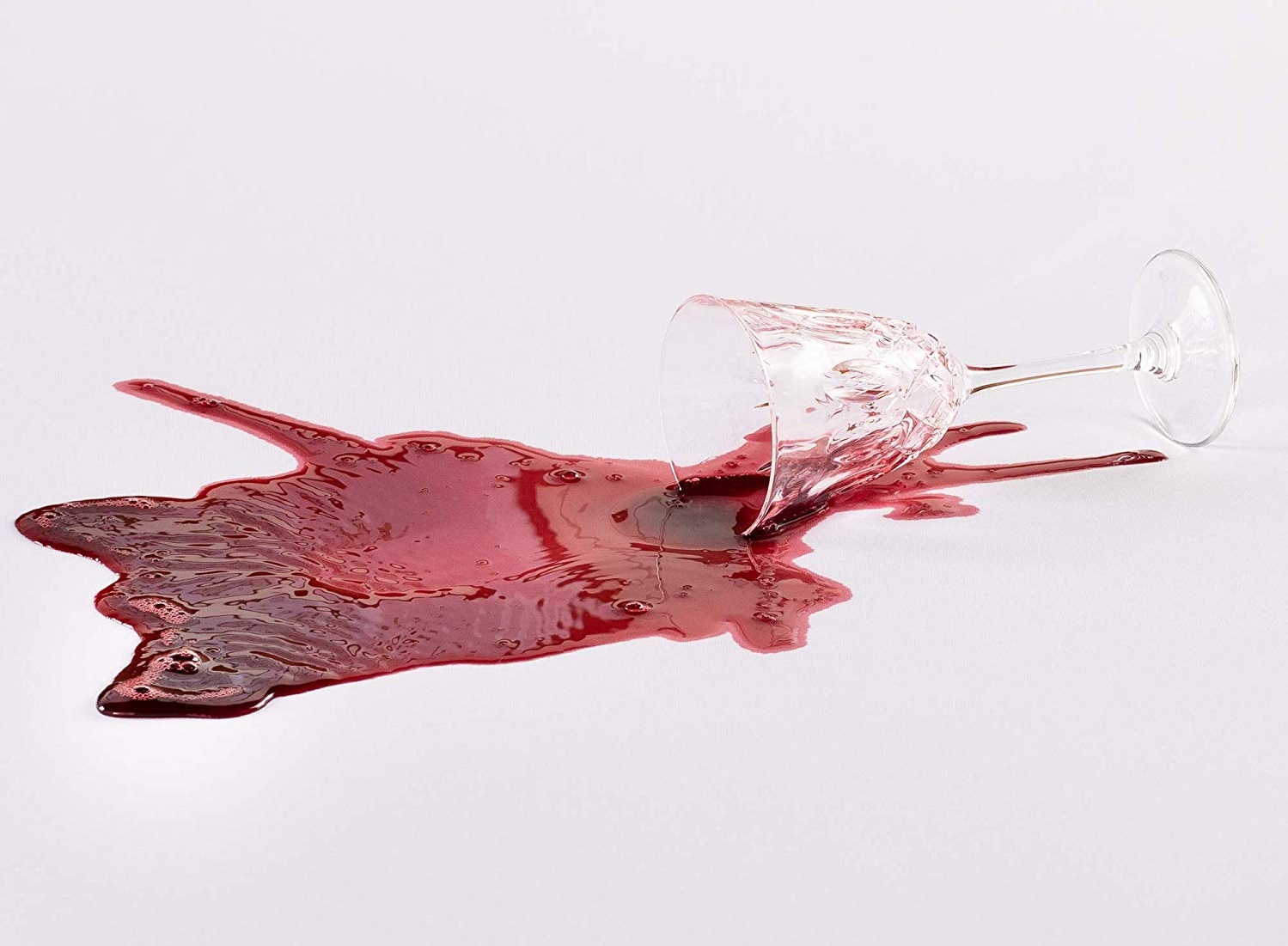 a spilled glass of wine