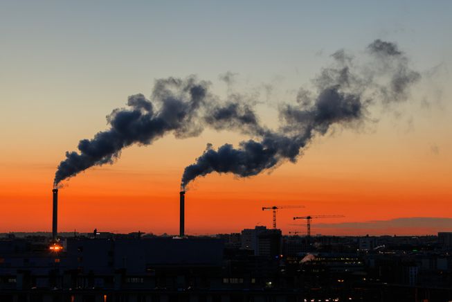 factory pollution in the atmosphere