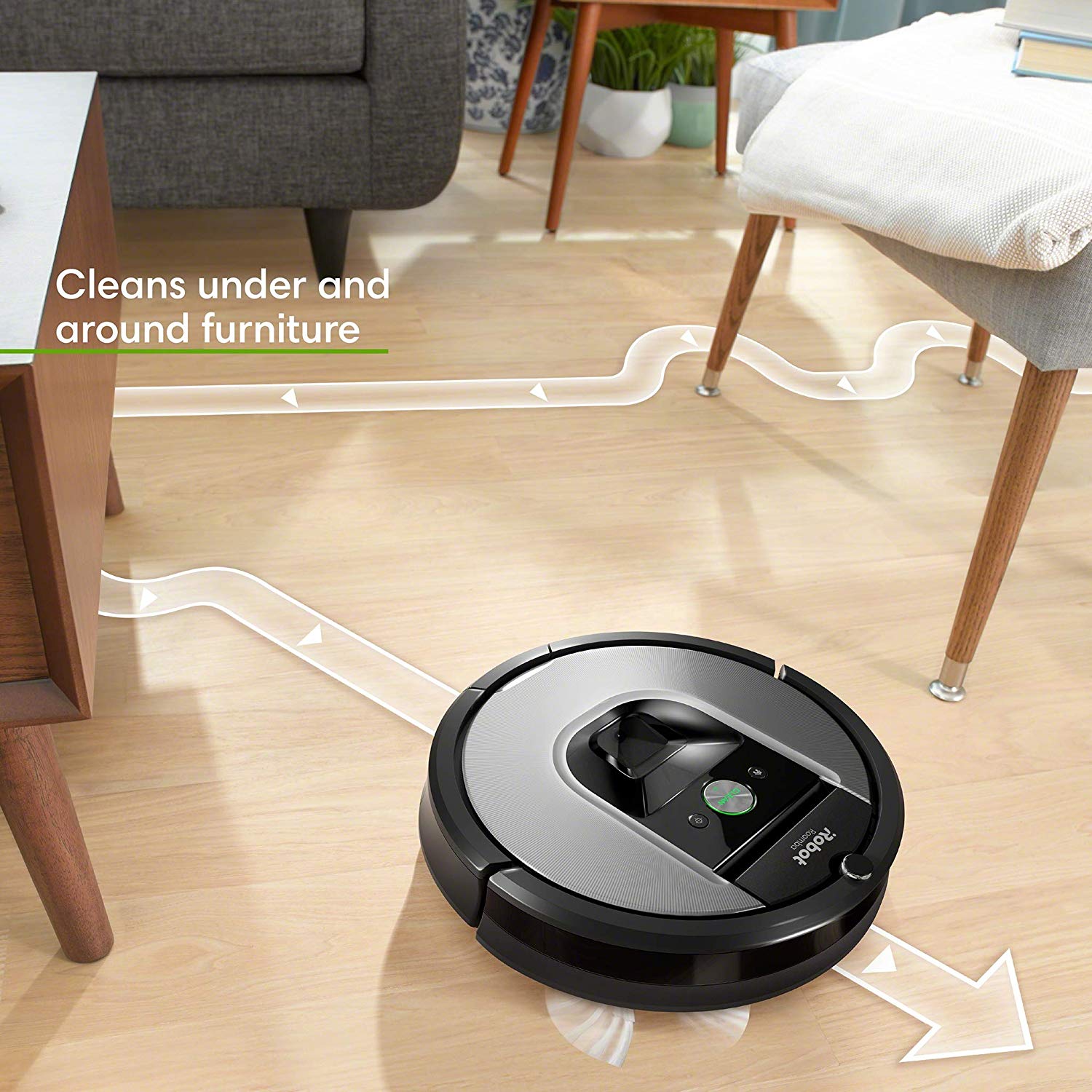 a diagram showing the cleaning path of an iRobot Roomba