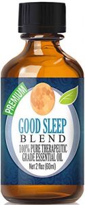 a bottle of Good Sleep Blend essential oil 