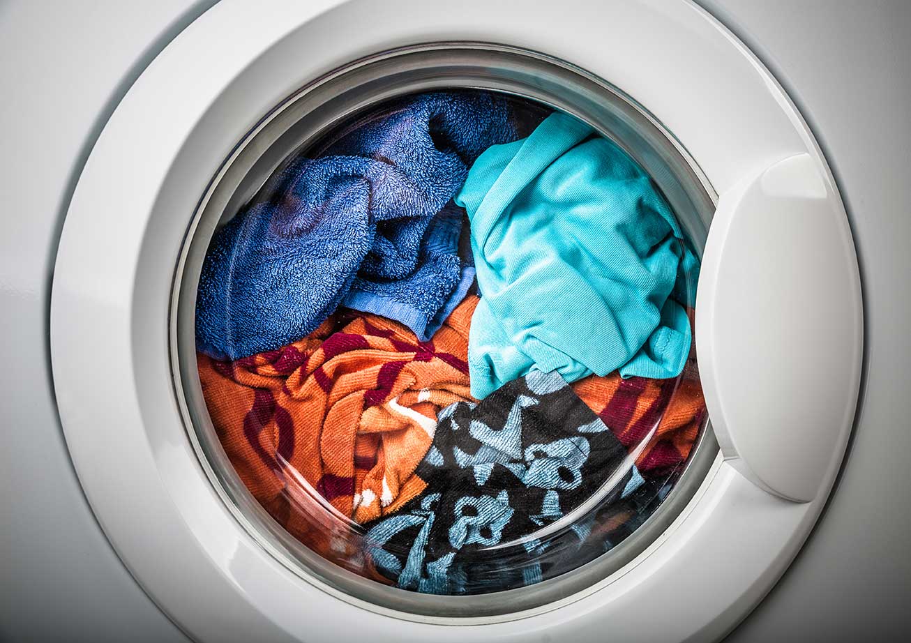 laundry inside of a washing machine