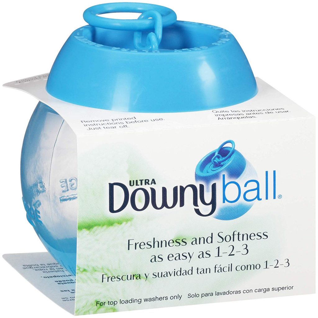 a Downy ball used for dispensing fabric softener