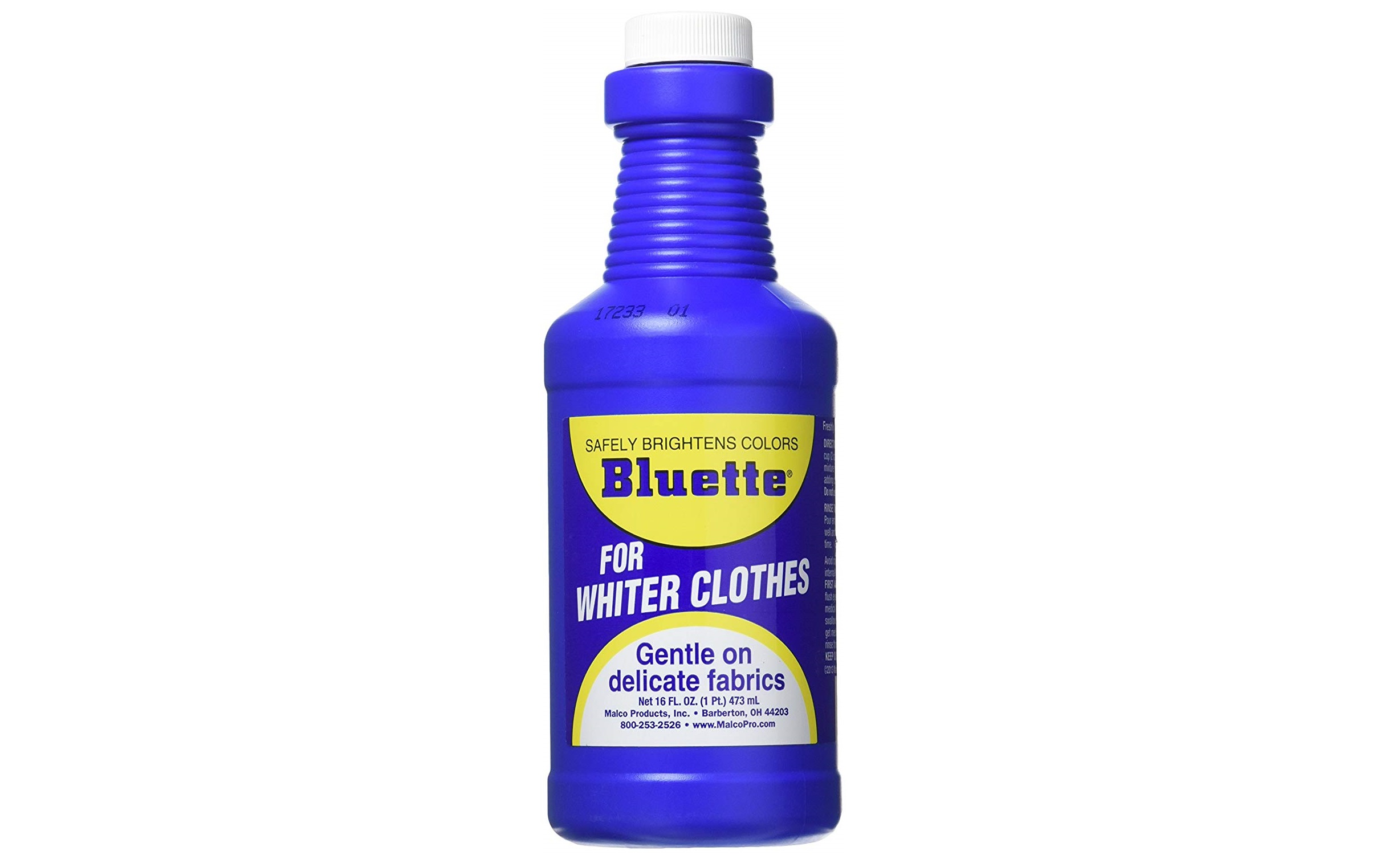 a bottle of Bluette for whitening laundry