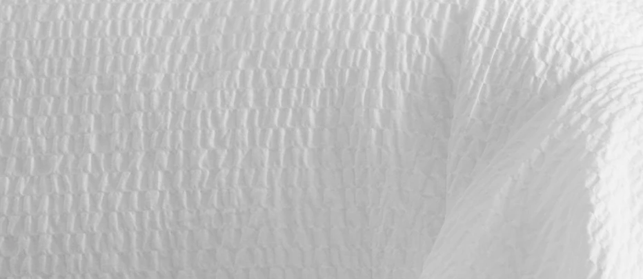a closeup image of the Cumulus duvet cover's rippled texture