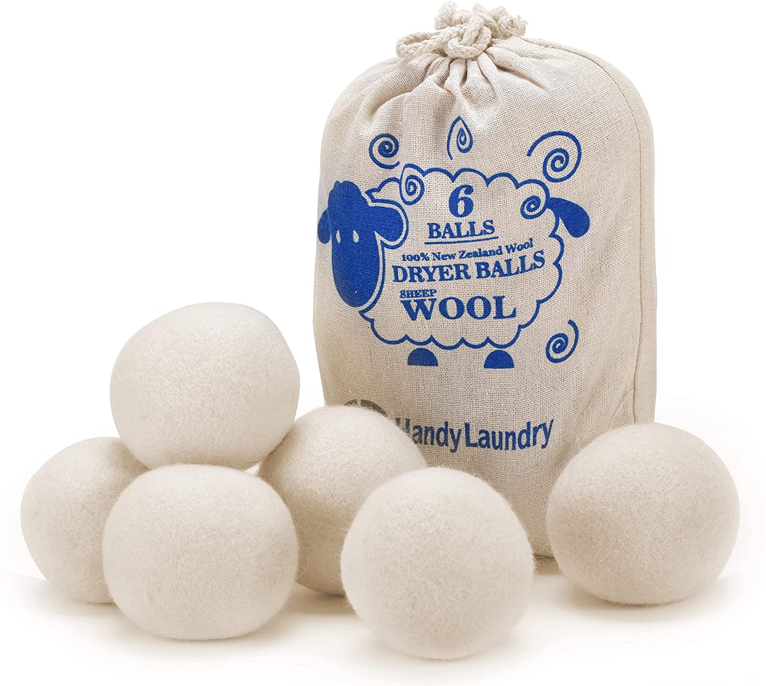 a set of wool dryer balls for laundry