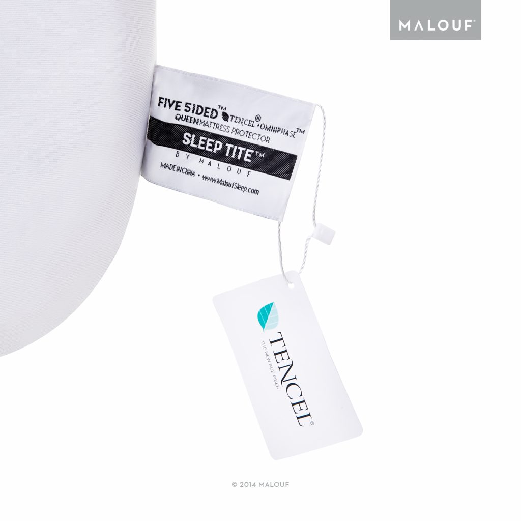 Malouf Sleep Tite 5Sided Mattress Protector with Omniphase and Tencel