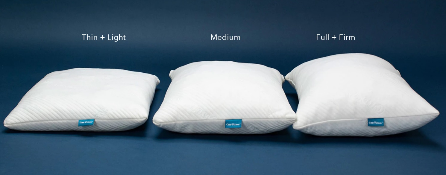 a comparison of the different densities using The CBD Pillow