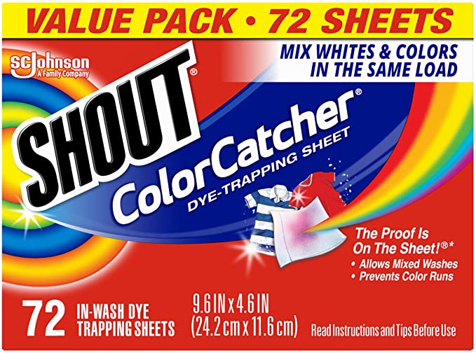 a package of Shout ColorCatcher for mixed color laundry