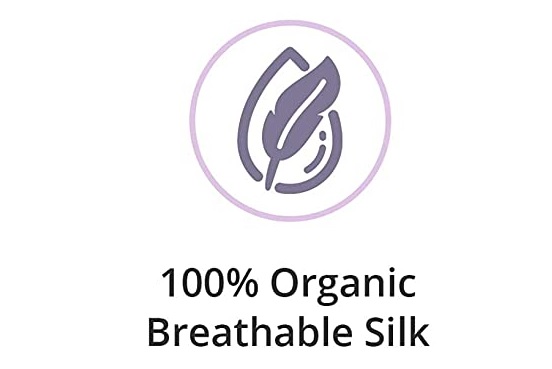 graphical image depicting that a silk pillowcase is breathable