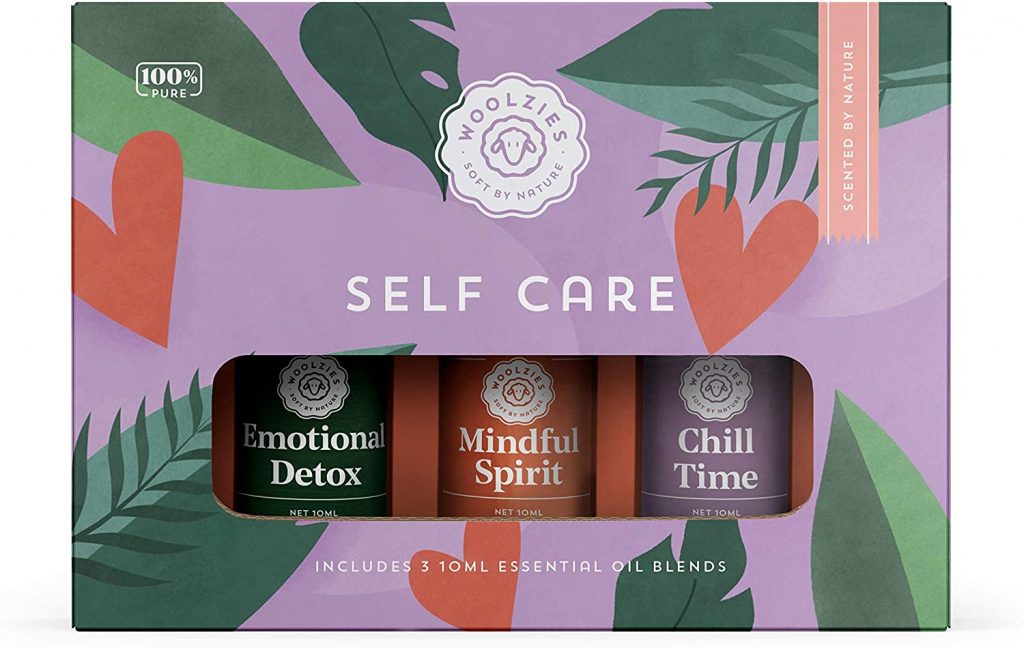 a Self Care essential oil blend set from Woolzies