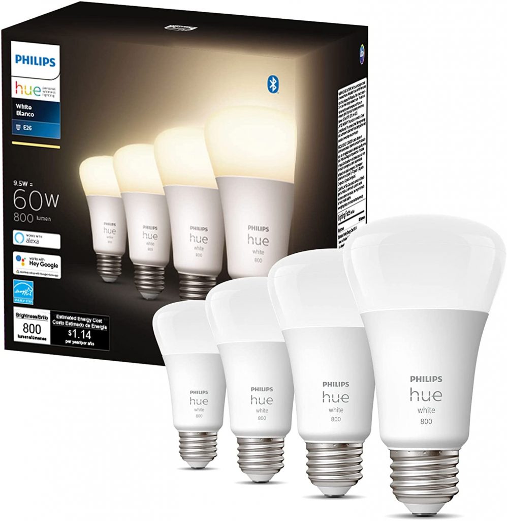 a set of four smart light bulbs from Philips